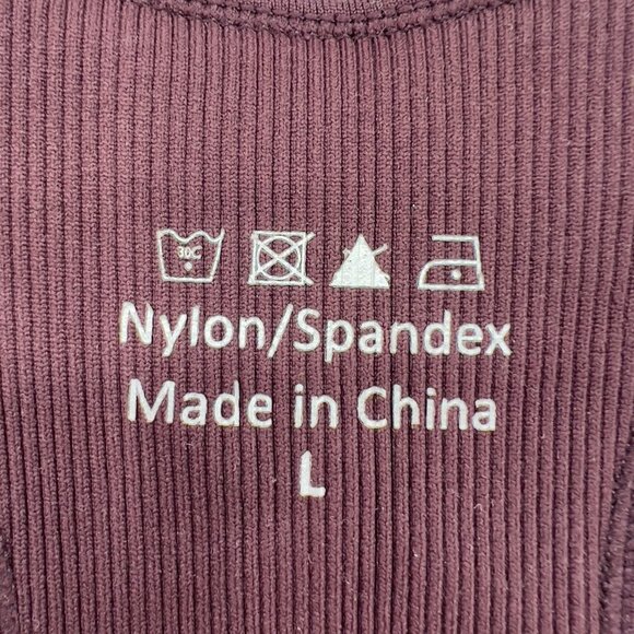 Bodied by B. Rachel Seamless Ribbed Workout Romper — Burgundy, Size Large - Picture 7 of 9